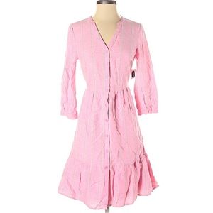NWT Old Navy Pink 3/4 Sleeve Striped Dress